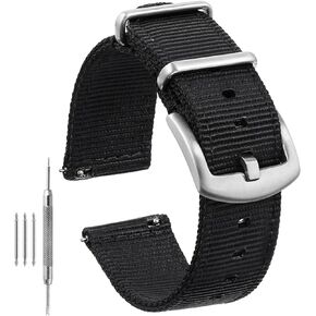 20mm 22mm Watch Band Military Watch Straps Replacement Nylon Watch Strap for Men Women with Stainless Steel Buckle