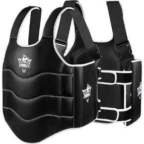 Boxing Chest Protector Adjustable MMA Taekwondo Muay Thai Chest Protector, Boxing Training Heavy fist, Adjustable Shield, Martial Arts Upper Abdomen Protective pad, Taekwondo