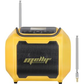 Mellif AM/FM Radio Speaker for 20V Battery Wireless Outdoor TWS Speaker Emergency Weather Radio SOS & Heavy Bass Stereo Sound, for Home Jobsite, Party, Travel