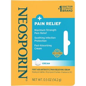 Neosporin Plus Pain Relief Cream, Maximum Strength, 0.5 oz (Pack of 5)