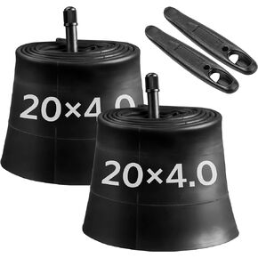 20x4 Fat Bike Inner Tubes with Schrader Valve, Heavy Duty Bicycle Tube with 2 Tire Levers, Premium Butyl Rubber Puncture Resistant Replacement Tubes, Fat Tire Tube for 20x4.0 inch Ebike, 2 Pack