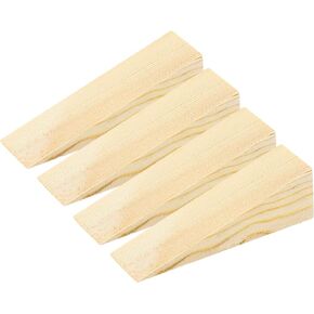 4 Pcs Wooden Door Stop Stopper Solid Non-Slip Doorstop Shims Triangle Wood Block Security Door Stopper Fit for Bottom of Door On Tile, Concrete, Carpet, Wooden Floor