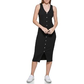 Calvin Klein Women's Ribbed Scoop Neck Midi Dress