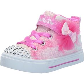 Skechers Girls Twinkle Sparks-Ombre Dazzle Sneaker, Pink/Multi, 7 Toddler