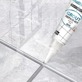 Tile Grout Repair Kit, 2 Pack White Grout Filler Tube, Fast Drying Grout Repair Kit, Grout Repair for Bathroom Shower Kitchen Floor Tile, Restore and Renew Tile Line, Gaps, Replace Grout Pen(White)