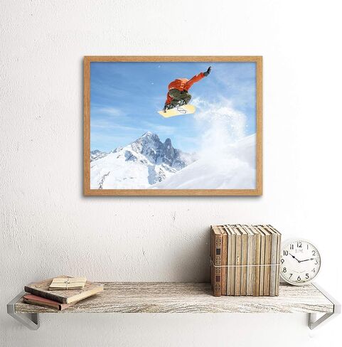 Wee Blue Coo Photograph Sport Motion Shot Snowboard Jump Air Unframed Wall Art Print Poster Home Decor Premium in Kuwait