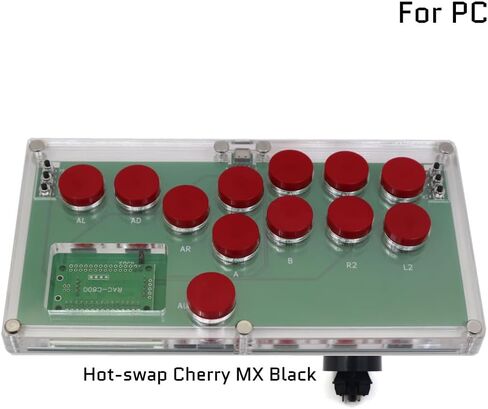 TruBoost FightBox B1-MINI-PC-R Ultra-Thin All Buttons Leverless-Style Arcade Game Controller For PC USB Hot-Swap Cherry MX DIY Version in Kuwait