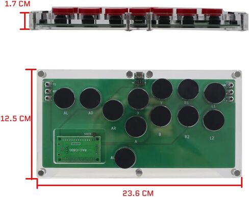 TruBoost FightBox B1-MINI-PC-R Ultra-Thin All Buttons Leverless-Style Arcade Game Controller For PC USB Hot-Swap Cherry MX DIY Version in Kuwait