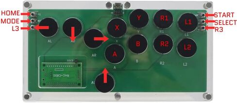 TruBoost FightBox B1-MINI-PC-R Ultra-Thin All Buttons Leverless-Style Arcade Game Controller For PC USB Hot-Swap Cherry MX DIY Version in Kuwait