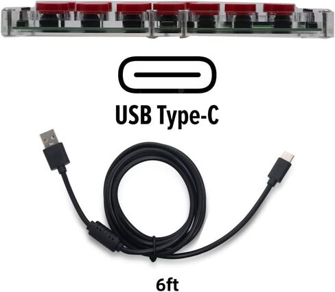 TruBoost FightBox B1-MINI-PC-R Ultra-Thin All Buttons Leverless-Style Arcade Game Controller For PC USB Hot-Swap Cherry MX DIY Version in Kuwait