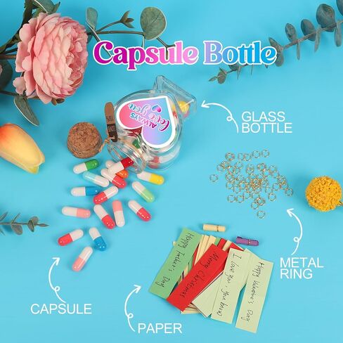 Fathers Day Husband Gifts from Wife, Gifts for Fathers Day from Wife, Valentines Day Gifts for Him Her Boyfriend Girlfriend Husband Wife Birthday Gifts, Capsule Letters Message in a Bottle 45pcs in Saudi Arabia