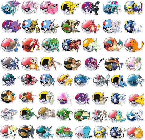 Stickers for Water Bottles, 60 PCS Cute Vinyl Aesthetic Waterproof Stickers, Laptop, Skateboard, Computer Stickers for Boys Kids Girls Teens Decor Gifts. (Color-2) in Saudi Arabia