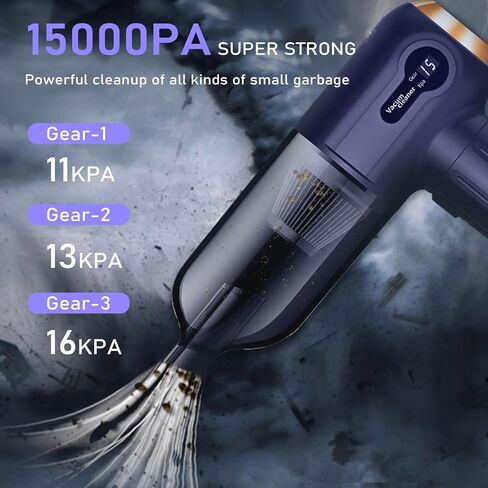 Cordless Vacuum Cleaner with Fast Charging and Multiple Attachments Car Vacuum, 4-in-1 Design, Blue in Saudi Arabia