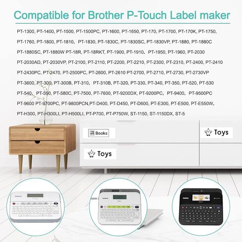 NineLeaf 6 Pack 18mm Label Tape Compatible for Brother P-Touch TZe-241 TZe241 TZ-241 TZ241 TZe Label Tape 18mm 0.7 Laminated White 3/4 inch for PT-D400 PT-D600 PT-D610BT PT-D410 PT-D460BT Label Maker in Saudi Arabia