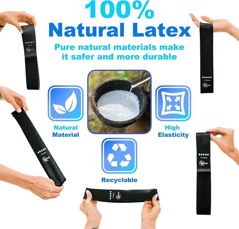 أربطة مقاومة، أربطة للتمرين للنساء والرجال، مجموعة من 5 أربطة مطاطية شديدة المقاومة للتمرين، شريط مطاطي للياقة البدنية الرائعة (أسود) in Kuwait