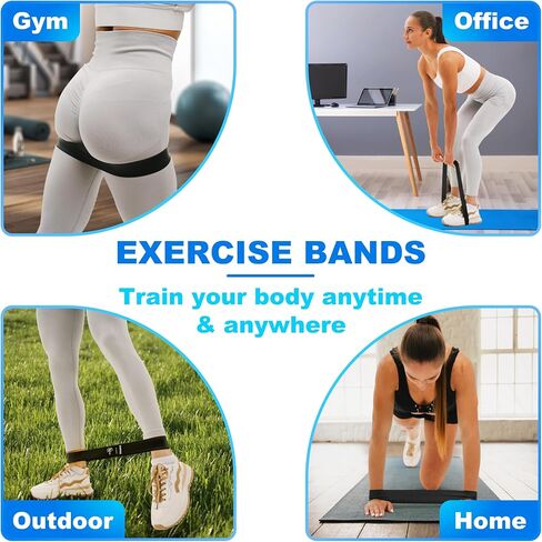 أربطة مقاومة، أربطة للتمرين للنساء والرجال، مجموعة من 5 أربطة مطاطية شديدة المقاومة للتمرين، شريط مطاطي للياقة البدنية الرائعة (أسود) in Kuwait