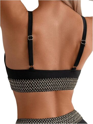 Verdusa Women's V Neck High Waisted Bikini Swimsuit Two Piece Bathing Suits in Saudi Arabia