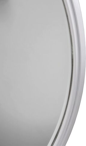 Signature Design by Ashley Brocky 32" Contemporary Round Wall Mounted Accent Mirror, White in Saudi Arabia