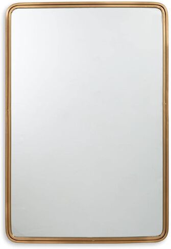 Signature Design by Ashley Brocky 32" Contemporary Round Wall Mounted Accent Mirror, White in Saudi Arabia
