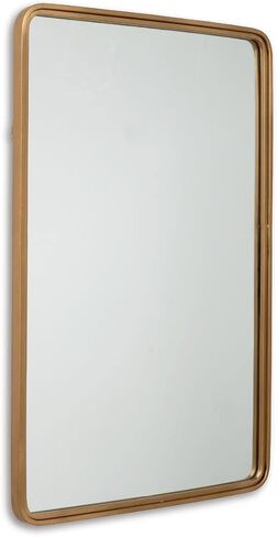 Signature Design by Ashley Brocky 32" Contemporary Round Wall Mounted Accent Mirror, White in Saudi Arabia