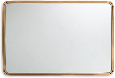 Signature Design by Ashley Brocky 32" Contemporary Round Wall Mounted Accent Mirror, White in Saudi Arabia