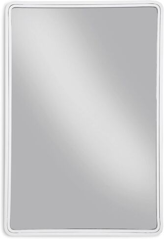 Signature Design by Ashley Brocky 32" Contemporary Round Wall Mounted Accent Mirror, White in Saudi Arabia
