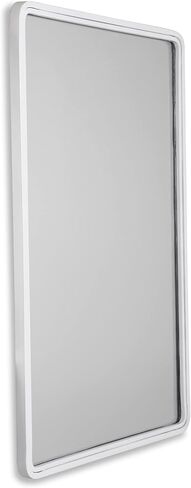Signature Design by Ashley Brocky 32" Contemporary Round Wall Mounted Accent Mirror, White in Saudi Arabia