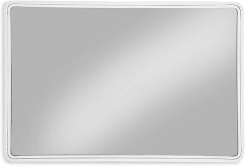Signature Design by Ashley Brocky 32" Contemporary Round Wall Mounted Accent Mirror, White in Saudi Arabia
