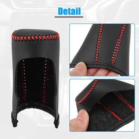 X AUTOHAUX Black Car Interior Faux Leather Gear Shifter Shift Knob Cover Transmission Shift Boot Lever for Honda Accord 2018-2022 Red Stitches in Saudi Arabia