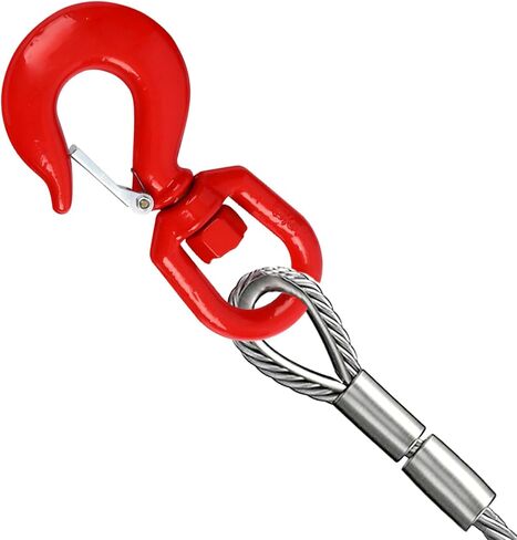Winch Cable,Towing Cable Heavy Duty,with Swivel Hook 3/8 inch 7x19 Stranded Construction 13980 lbs Breaking Strength for Crane Tow Truck with 1 Swivel Hook 100FT in Saudi Arabia