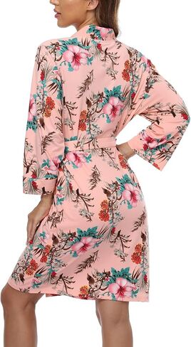 Ferrendo Women's Kimono Robes Short Knit Bathrobes Lightweight Soft Cotton Loungewear Ladies Sleepwear S-XXL in Saudi Arabia