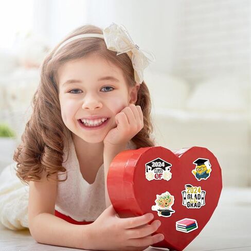 Graduation Stickers 2024 Grad Class of 2024 Stickers for Graduation Party Decorations Vinyl Waterproof Scrapbook Stickers for Kids Graduates Water Bottle Laptop Decor Favors 100Pcs in Saudi Arabia