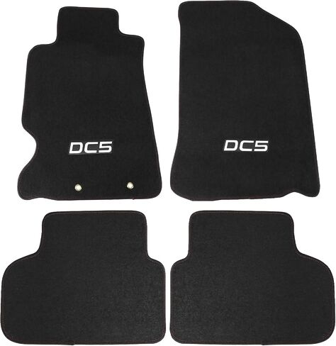Floor Mats Compatible with 2002-2006 Acura RSX, DC5 Logo Factory Fitment Front & Rear Nylon Black Car Floor Carpets Carpet Liner by IKON MOTORSPORTS, 2003 2004 2005 in Saudi Arabia