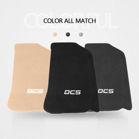 Floor Mats Compatible with 2002-2006 Acura RSX, DC5 Logo Factory Fitment Front & Rear Nylon Black Car Floor Carpets Carpet Liner by IKON MOTORSPORTS, 2003 2004 2005 in Saudi Arabia