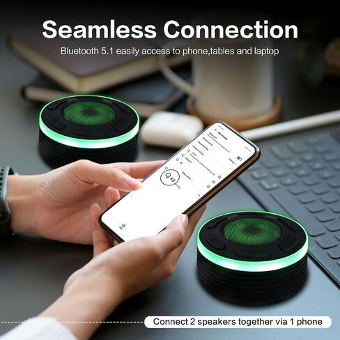 مكبر صوت بلوتوث محمول مع ضوء LED بصوت HiFi Steore، مكبرات صوت بلوتوث مقاومة للماء IP7 مع كوب شفط، ميكروفون مدمج، مكالمات بدون استخدام اليدين، مكبر صوت بلوتوث محمول للخارج in Saudi Arabia