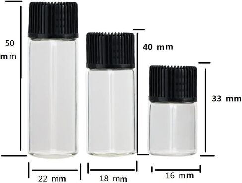100 Pcs Glass Vials with Screw Caps, Small Liquid Sample Vial, Leak-Proof Vial (5ML, Clear) in Saudi Arabia