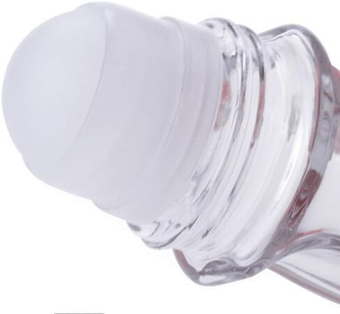 2 قطعة 50 مل 1.69 أونصة زجاجة دوارة شفافة بجسم زجاجي فارغ مع بكرة بلاستيكية in Kuwait