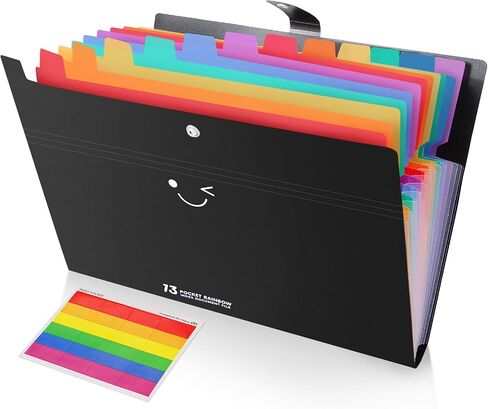 Expanding File Folder Organizer, 7 Pockets A4 Letter Size Paper Document Organizer with Labels, Accordion File Organizer Filing Folders for Documents School Office Supplies in Saudi Arabia