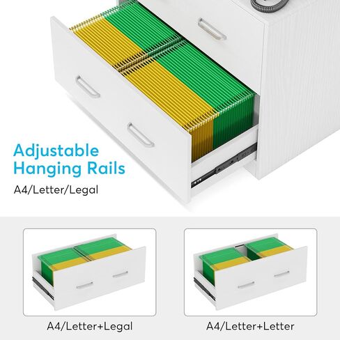 Lateral File Cabinet with 2 Drawers, 31.5 Inches Large Filing Cabinet for Hanging Letter/Legal/F4/A4 Size Files with Lock, Home Office, White in Saudi Arabia