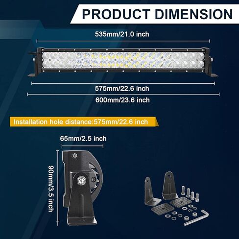 Willpower 22 in 24 inch 120W Spot Flood Combo LED Work Light Bar for Truck Car ATV SUV 4X4 Jeep Off Road Boat Driving Lamp in Kuwait