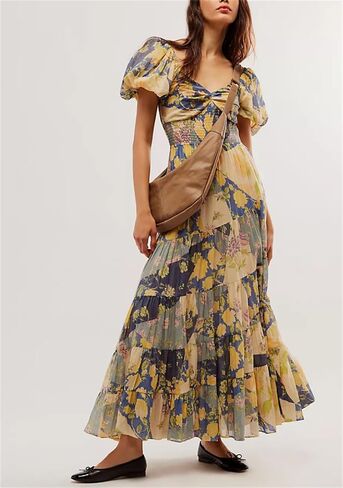 Women Summer Casual Maxi Dress Boho Dress Sleevelss Tie up Flowy Dress Cutout Long Dress Vacation Beach Dress in Saudi Arabia