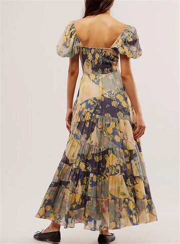 Women Summer Casual Maxi Dress Boho Dress Sleevelss Tie up Flowy Dress Cutout Long Dress Vacation Beach Dress in Saudi Arabia