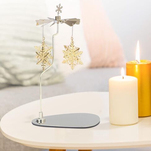 Rotary Candle Holder Spinning Candleholder Tea Light Candle Holder Metal Rotating Aromatherapy Wind Chime Candle Holder (Star (No Candle Cup)) in Kuwait