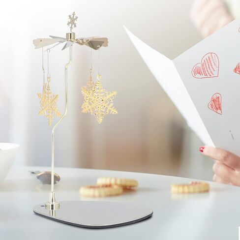 Rotary Candle Holder Spinning Candleholder Tea Light Candle Holder Metal Rotating Aromatherapy Wind Chime Candle Holder (Star (No Candle Cup)) in Kuwait