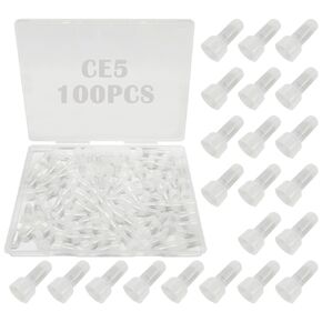 100PCS Closed End Wire Crimp Terminal Connectors 12-10AWG Nylon Wire Crimps Caps Termination CE5
