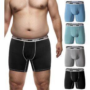 Men Big and Tall Boxer Briefs - Mens Moisture Wicking Long Leg Underwear 2XL 3XL 4XL Pack Gifts