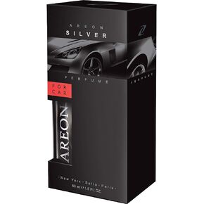 Areon Air Freshener Car Perfume 50 millileter 1.6 Fluid Ounces, Silver