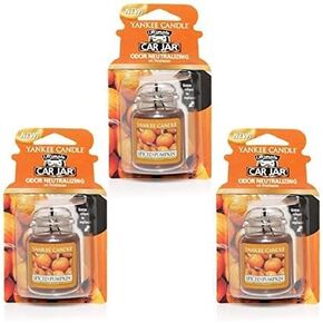 Yankee Candle Spiced Pumpkin Car Jar Ultimate Air Freshener, Food & Spice Scent (3PACK)