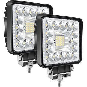 4 Inch Round LED Offroad Lights, LED Tractor Work Lights 120W 10000lm 12V 24V Off Road Driving Fog Light Pods for Truck ATV UTV RV Golf Cart Mower