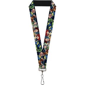Buckle Down Lanyard-1.0-Toy Story Characters Running2 Denim Rays